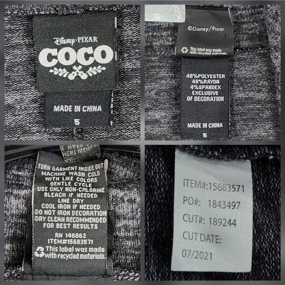 Disney Cardigan sz 5 Pixar Coco Miguel Embroidered Hood Cape Gothic Day of Dead - Picture 4 of 16